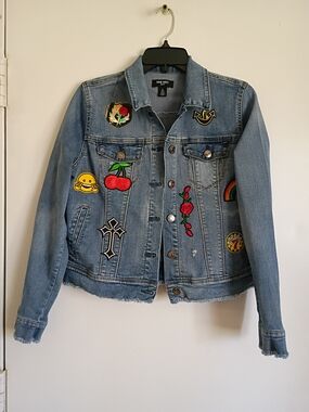 Nine West Blue Denim Jacket with Contrast Stitching